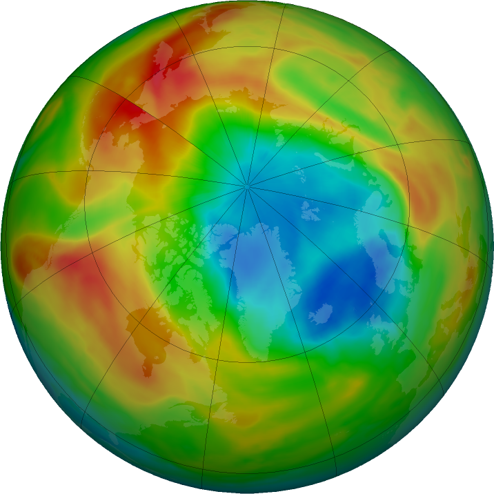 Arctic ozone map for 05 April 2020